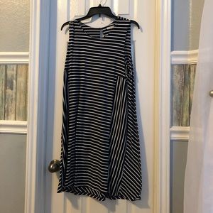 Copper Key flowy navy striped dress
